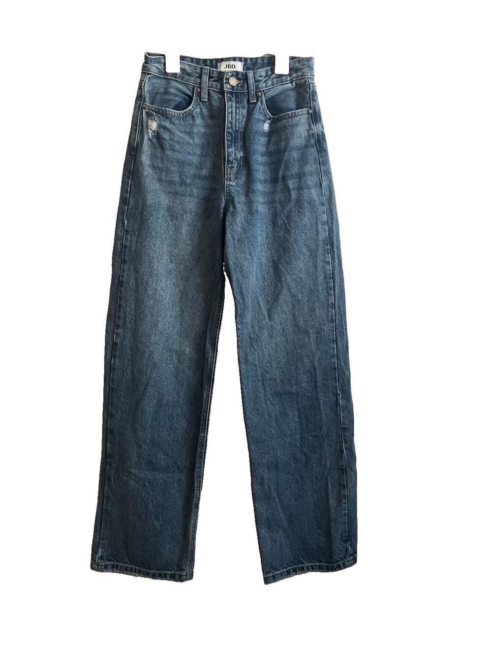 JBD High Rise Wide Leg Jeans Womens 28 Blue Distressed Baggy Denim Straight Leg